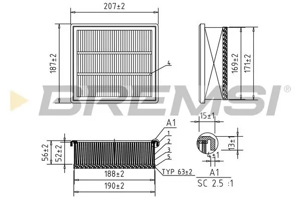 Luftfilter BREMSI FA0212