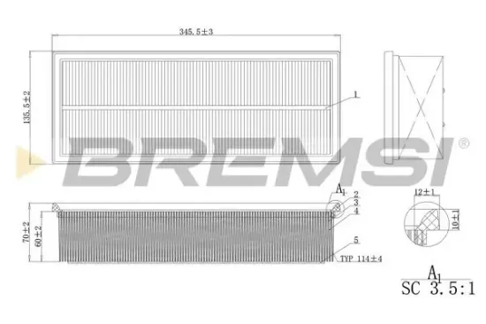 Luftfilter BREMSI FA0215 Bild Luftfilter BREMSI FA0215