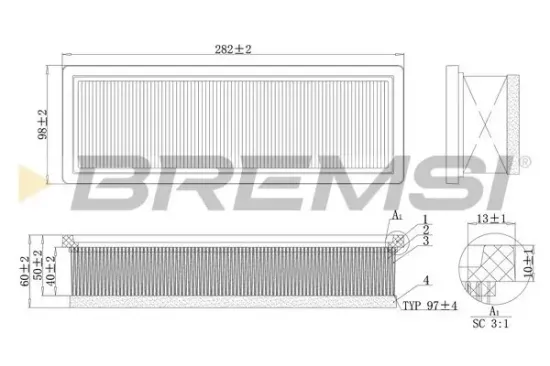 Luftfilter BREMSI FA0220 Bild Luftfilter BREMSI FA0220