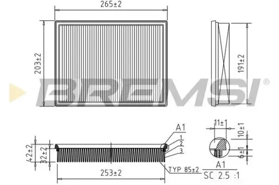 Luftfilter BREMSI FA0400 Bild Luftfilter BREMSI FA0400