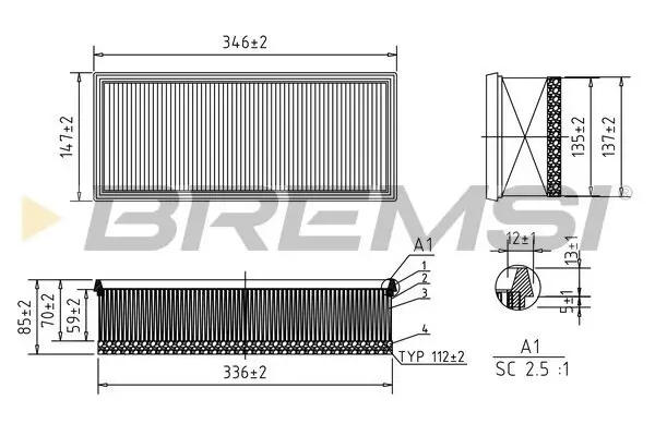 Luftfilter BREMSI FA0531