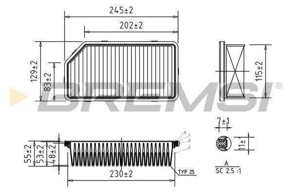 Luftfilter BREMSI FA0537