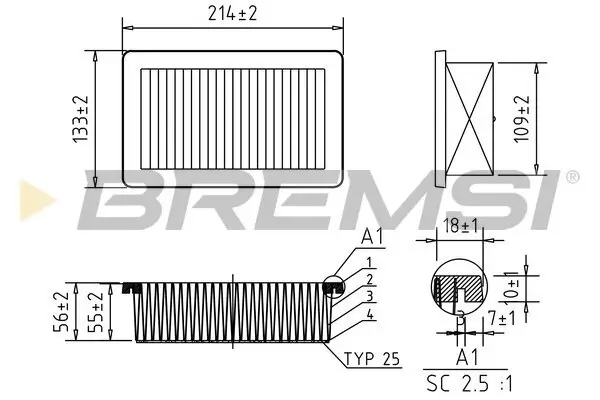 Luftfilter BREMSI FA0558