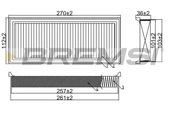 Luftfilter BREMSI FA0560 Bild Luftfilter BREMSI FA0560