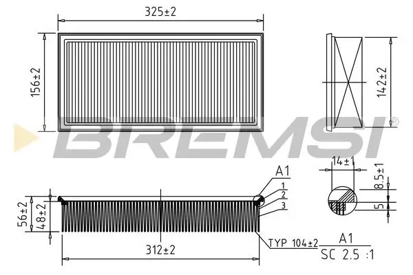 Luftfilter BREMSI FA0595