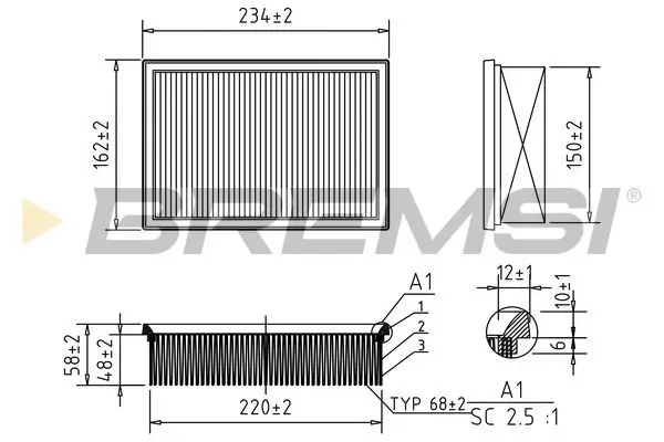 Luftfilter BREMSI FA0597
