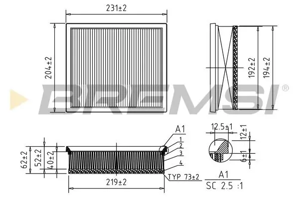Luftfilter BREMSI FA0598
