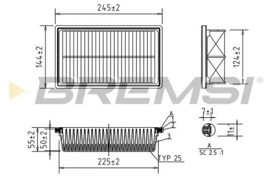 Luftfilter BREMSI FA0601 Bild Luftfilter BREMSI FA0601