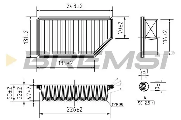 Luftfilter BREMSI FA0604