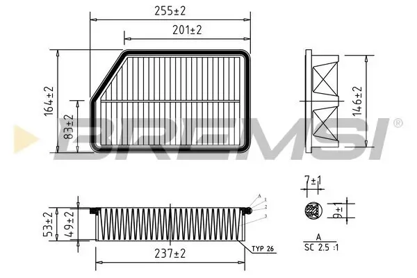 Luftfilter BREMSI FA0607
