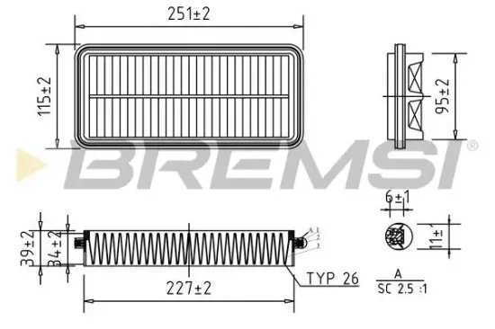 Luftfilter BREMSI FA0609 Bild Luftfilter BREMSI FA0609