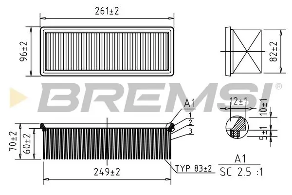 Luftfilter BREMSI FA0612