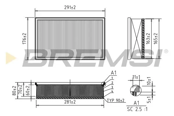 Luftfilter BREMSI FA0620