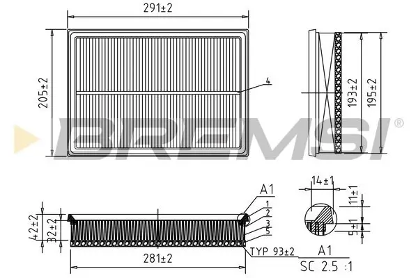 Luftfilter BREMSI FA0622