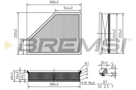 Luftfilter BREMSI FA0623 Bild Luftfilter BREMSI FA0623