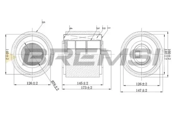Luftfilter BREMSI FA0625 Bild Luftfilter BREMSI FA0625