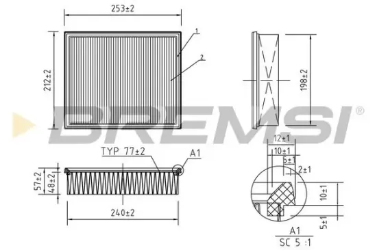 Luftfilter BREMSI FA0628 Bild Luftfilter BREMSI FA0628