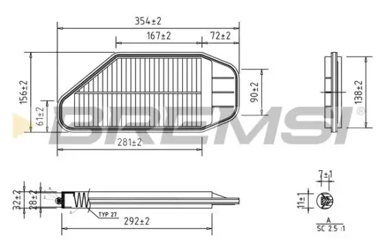 Luftfilter BREMSI FA0637 Bild Luftfilter BREMSI FA0637