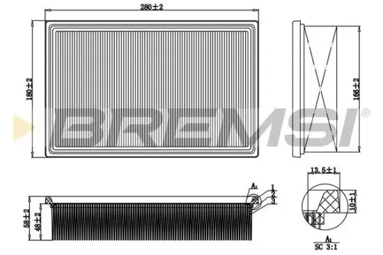 Luftfilter BREMSI FA0648 Bild Luftfilter BREMSI FA0648