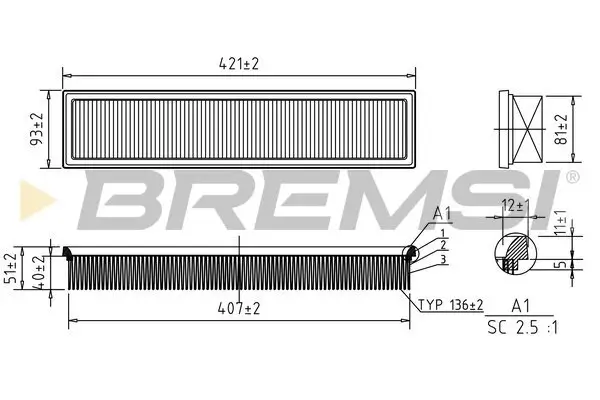 Luftfilter BREMSI FA1020