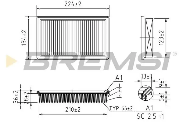 Luftfilter BREMSI FA1023