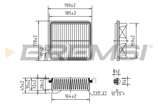 Luftfilter BREMSI FA1034 Bild Luftfilter BREMSI FA1034