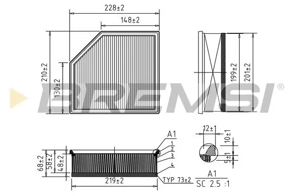 Luftfilter BREMSI FA1035