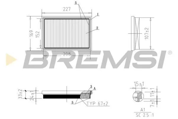 Luftfilter BREMSI FA1058