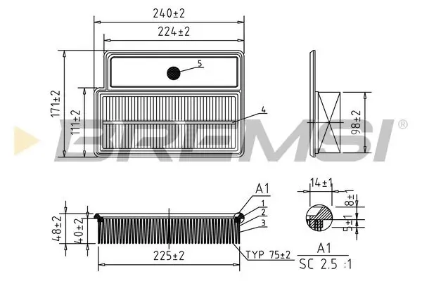 Luftfilter BREMSI FA1065