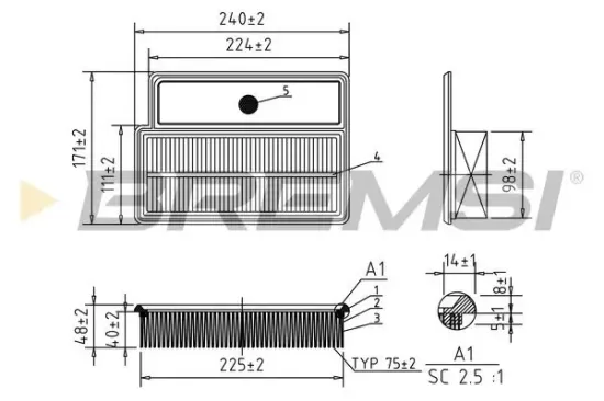 Luftfilter BREMSI FA1065 Bild Luftfilter BREMSI FA1065