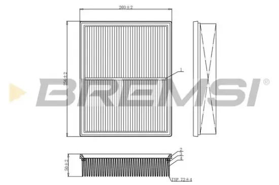 Luftfilter BREMSI FA1081 Bild Luftfilter BREMSI FA1081
