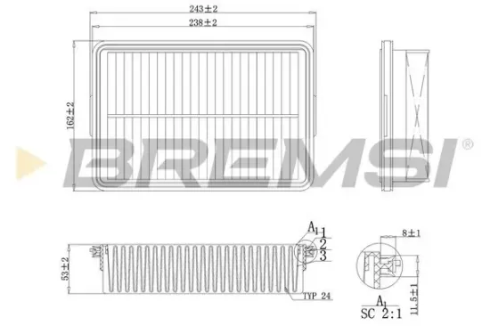 Luftfilter BREMSI FA1092 Bild Luftfilter BREMSI FA1092