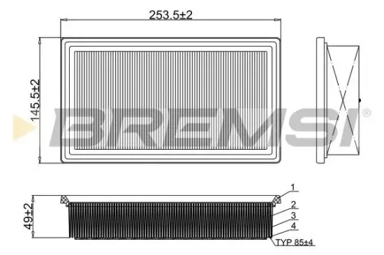 Luftfilter BREMSI FA1102 Bild Luftfilter BREMSI FA1102
