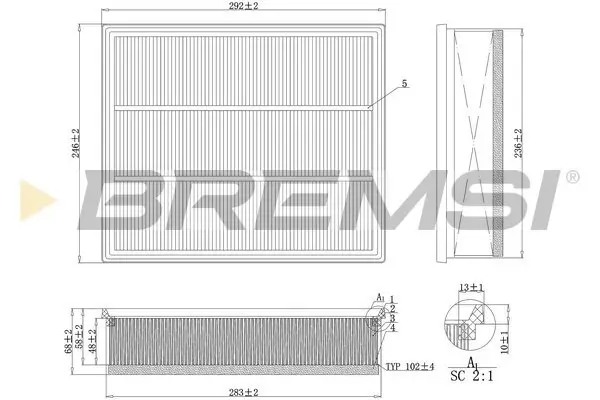 Luftfilter BREMSI FA1108