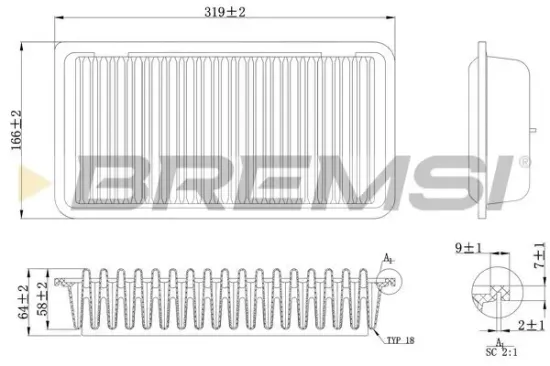 Luftfilter BREMSI FA1110 Bild Luftfilter BREMSI FA1110