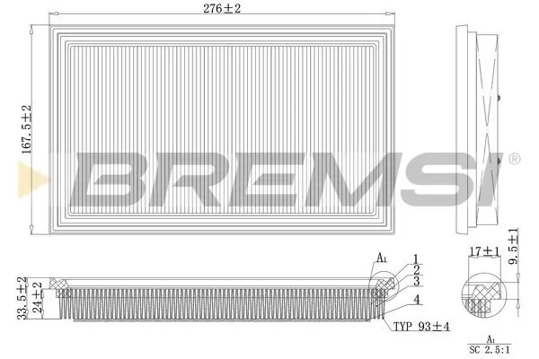 Luftfilter BREMSI FA1111