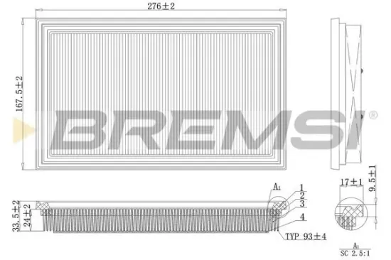 Luftfilter BREMSI FA1111 Bild Luftfilter BREMSI FA1111