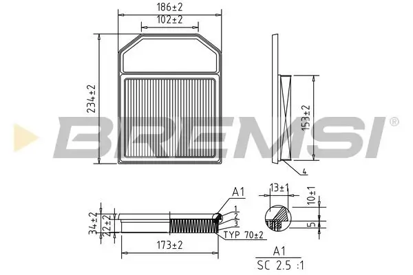 Luftfilter BREMSI FA1120