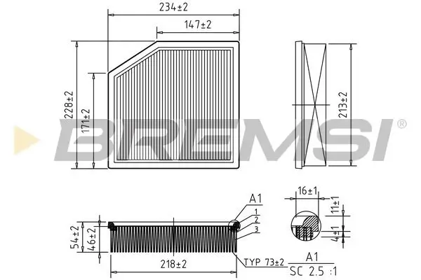 Luftfilter BREMSI FA1128