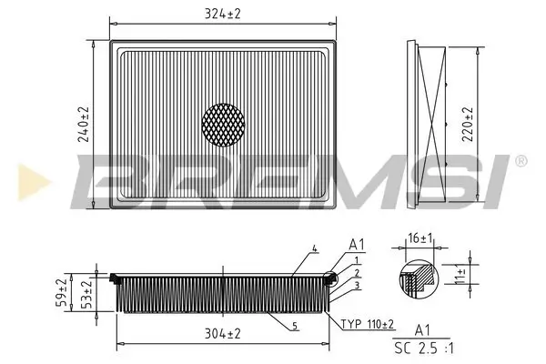 Luftfilter BREMSI FA1130