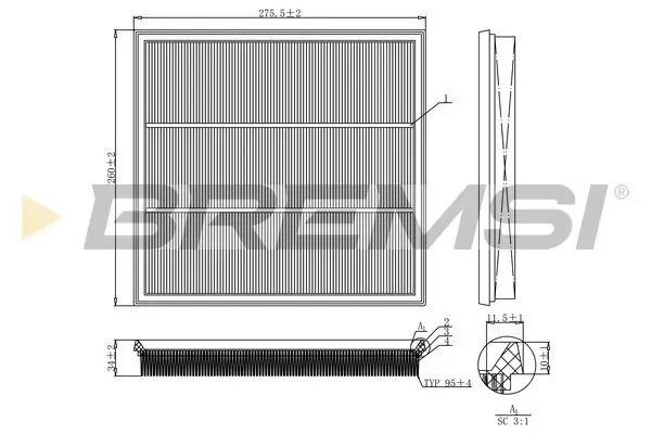 Luftfilter BREMSI FA1131