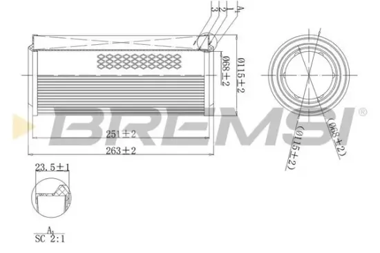 Luftfilter BREMSI FA1140 Bild Luftfilter BREMSI FA1140