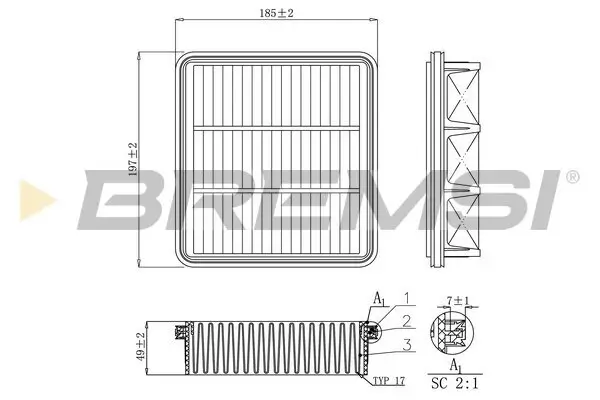Luftfilter BREMSI FA1150