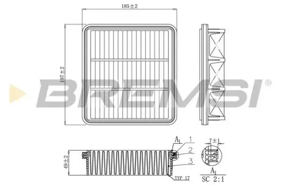 Luftfilter BREMSI FA1150 Bild Luftfilter BREMSI FA1150