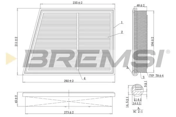 Luftfilter BREMSI FA1168