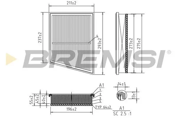 Luftfilter BREMSI FA1169