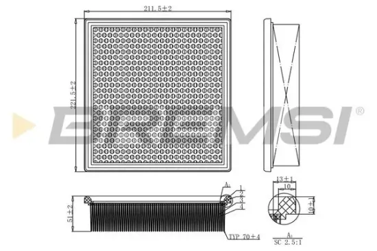 Luftfilter BREMSI FA1171 Bild Luftfilter BREMSI FA1171