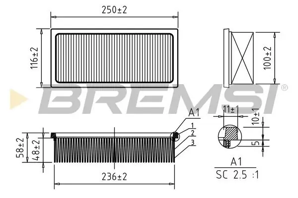 Luftfilter BREMSI FA1187