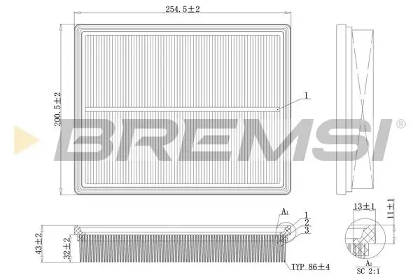 Luftfilter BREMSI FA1188
