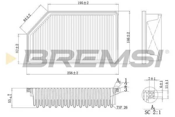 Luftfilter BREMSI FA1193